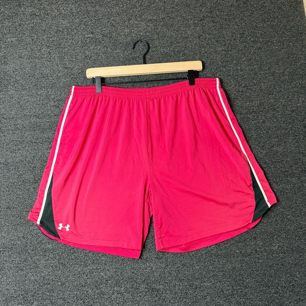 Under Armour Pink Athletic Shorts with Black & White Trim